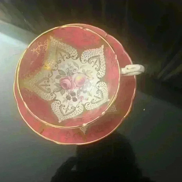 Vintage  Fancy Paragon Tea Cup &
Saucer - Pink with Gold Trim - Roses F144J - Picture 3 of 15